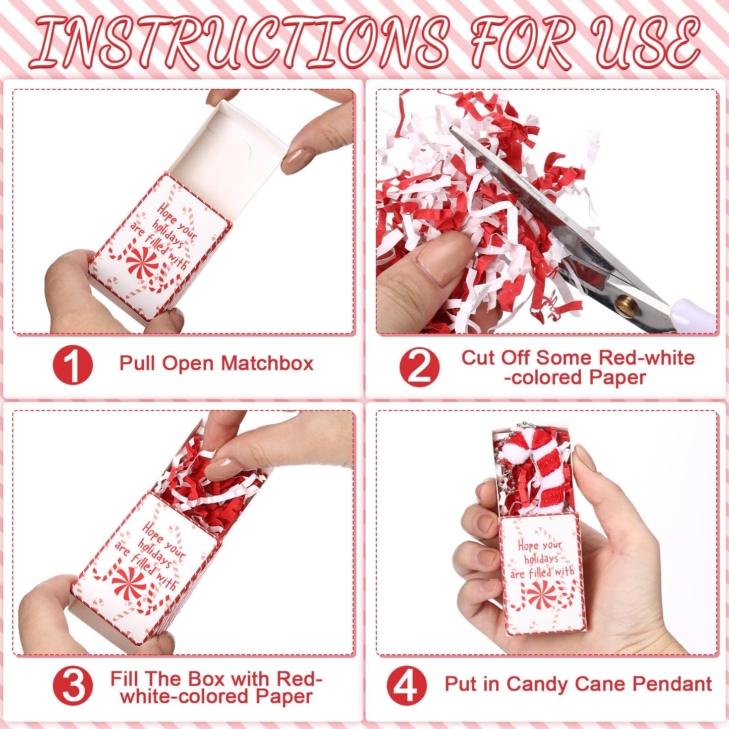 Soulchen 30 Set Christmas Candy Cane Story Gift Mini Plush Keychain with Legend of The Candy Cane Gift Box Xmas Stocking Stuffer Jesus Christian Party Favor for Church Teacher Coworker
