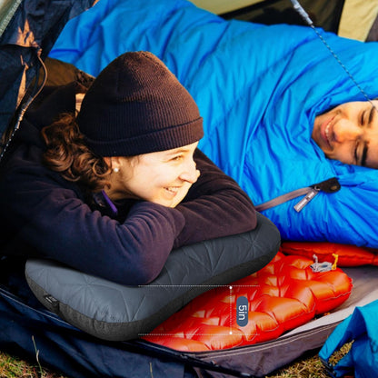 UWILLION Camping Pillow with Removable Cover - Ultralight Inflatable Pillow for Camping Lightweight, Ergonomic and Washable for Camping, Hiking, and Travel Gray