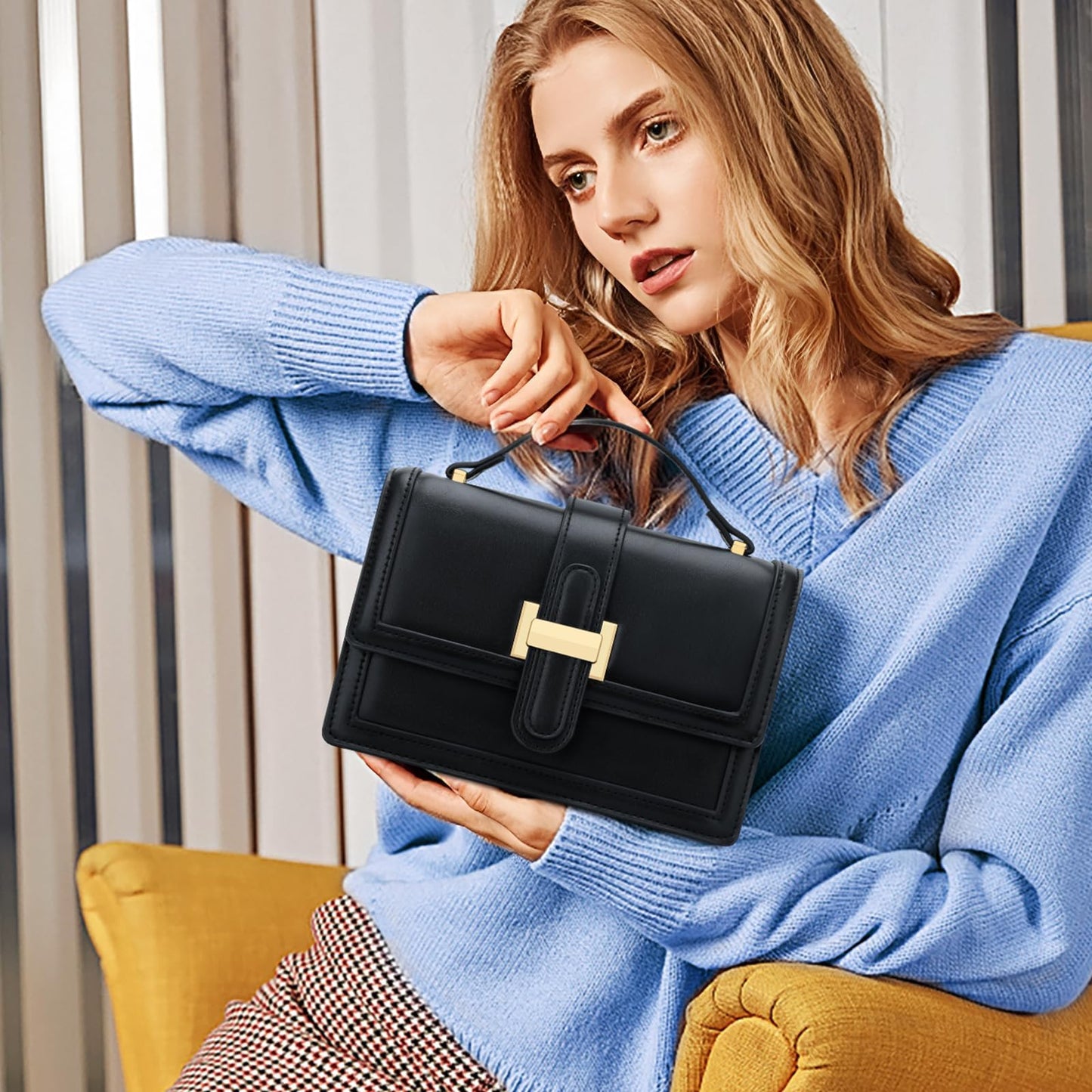 KKXIU Black Designer Crossbody Bags for Women