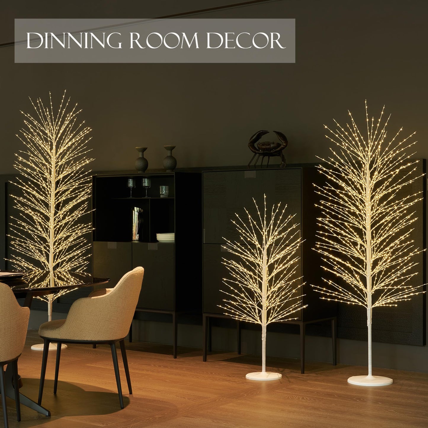LITBLOOM Lighted White Tree with Timer and Dimmer 6FT 1280 LED Fairy Lights, Twig Tree with Lights for Home Room Christmas Easter Holiday Decoration