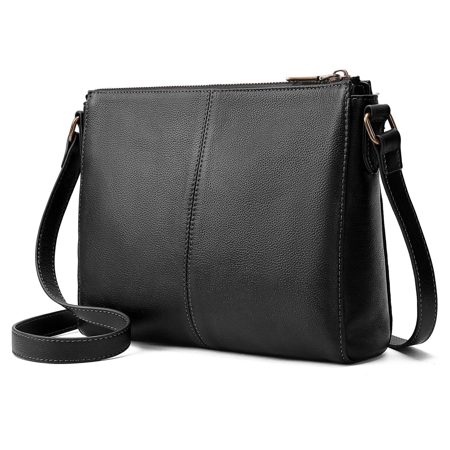 Morriloom Genuine Leather Crossbody Purses for Women Travel Small Cross body Bag with Built in RFID Wallet Adjustable Shoulder Handbags