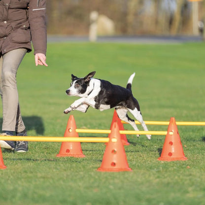 Dog Agility Hurdle Cone Set - Height Adjustable Jump Training Equipment for All Skill Levels | 6 Cones, 3 Rods