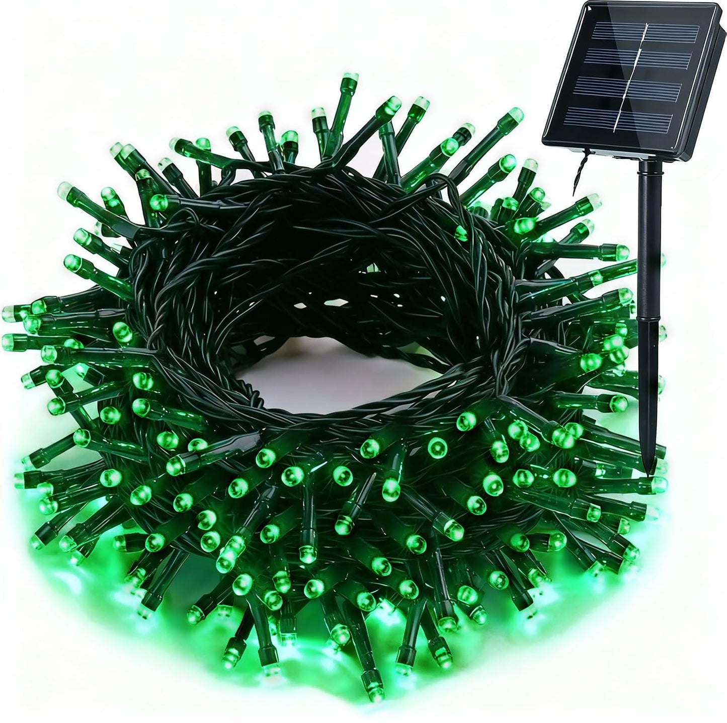 Solar Christmas Lights Outdoor, 33ft 100 LED Solar Fairy String Lights 8 Modes Waterproof Xmas Lights for Garden, Patio, Home, Party, Wedding, Holiday, Tree, Bush, Wreath, Outdoor Decor (Green)