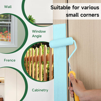 VOOMEY Mini Paint Roller Covers，High Density Foam Paint Roller，4 Inch Foam Roller Paint, 24 Pack,Fits All Flat Surfaces, Including Kitchen Cabinets, Doors, Tables, Etc.