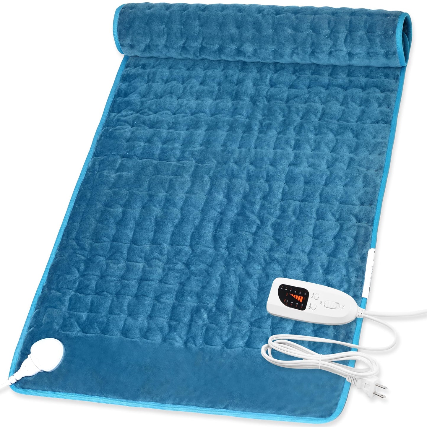 Heating Pad,Electric Heating Pads for Back,Neck,Abdomen,Moist Heating Pad for Shoulder,Knee,Arms,Legs,Dry/Moist Heat & Auto Shut Off,Birthday Gifts for Men and Women(Light Gray, 24''×12'')
