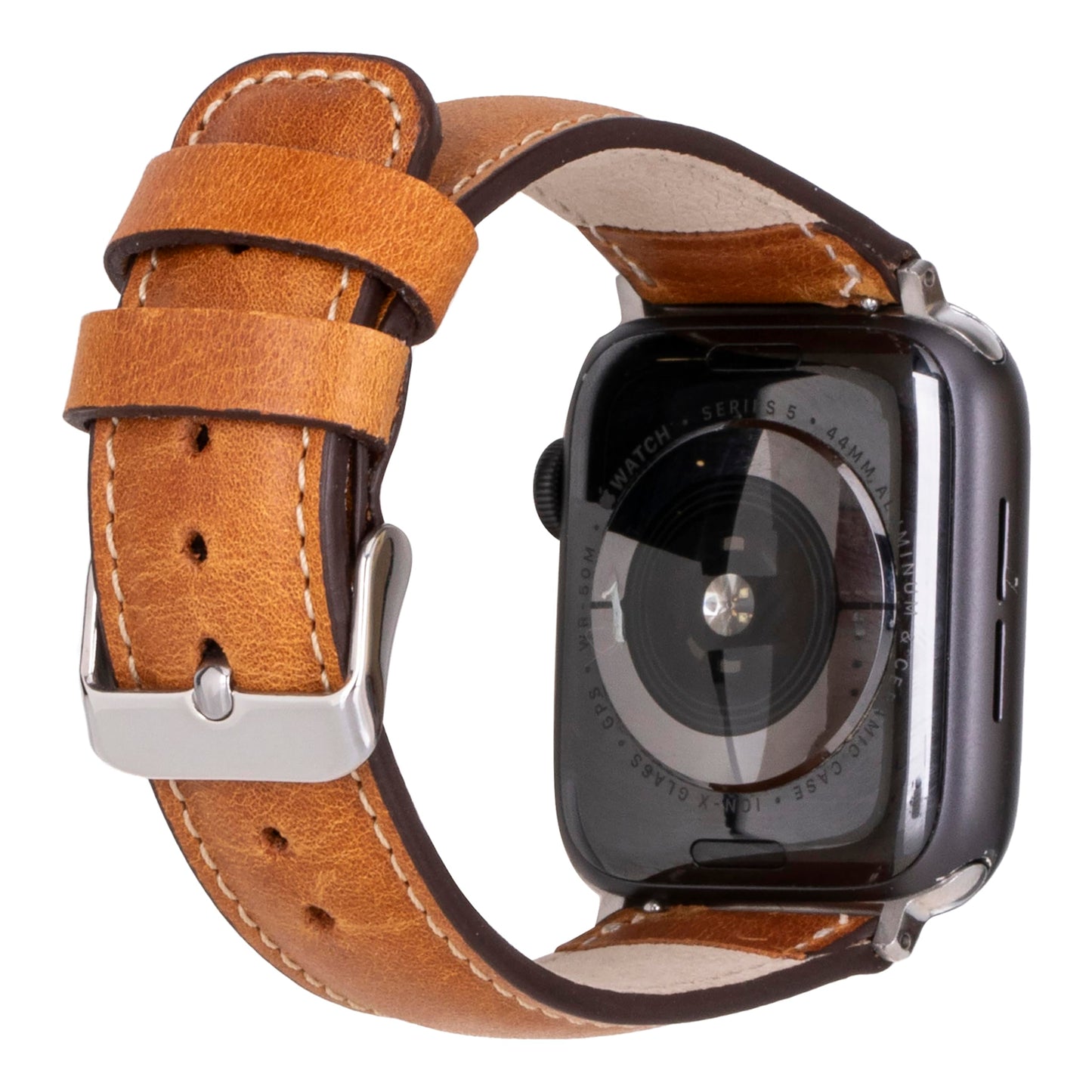 HARDISTON Watch Bands Compatible with Apple 45mm for men & women, Handmade Genuine Leather, Compatible with iWatch Series 11 10 9 8 7 6 5 4 3 2 1 SE Ultra, Medium/Band-Amber