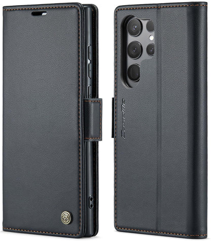 SINIANL for Samsung Galaxy S25 Ultra Wallet Case with RFID Blocking, S25 Ultra Case Wallet for Men Women with Card Holder Magnetic Clasp Kickstand Leather Book Folio Case for Galaxy S25 Ultra Black