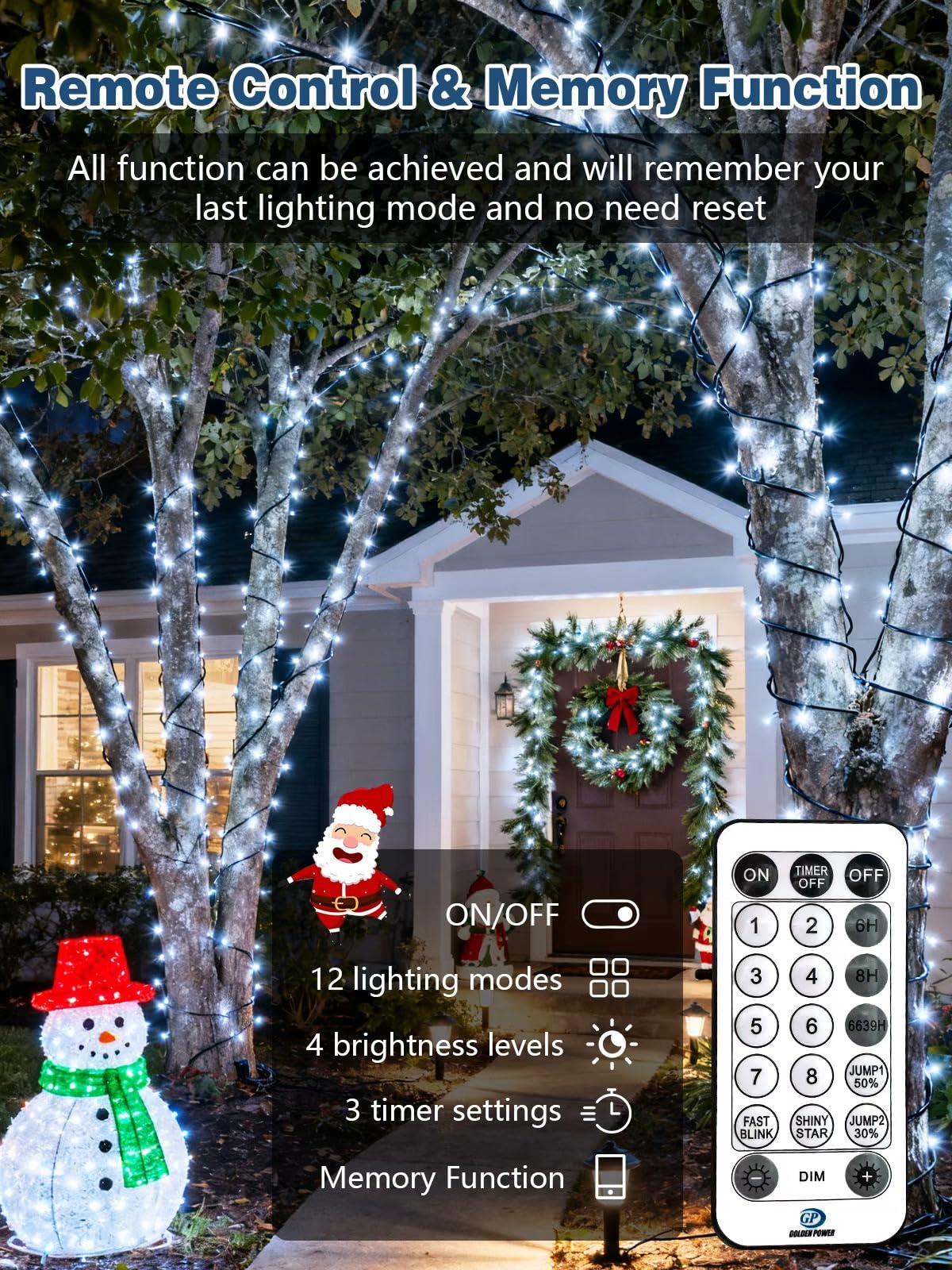 Voice Controlled Christmas Lights with Remote, 99 FT 300 LED String Lights Indoor Outdoor with 12 Modes 3 Timers, Dimmable Twinkle Light Plug in Waterproof for Xmas Tree Party Decorations, Cool White