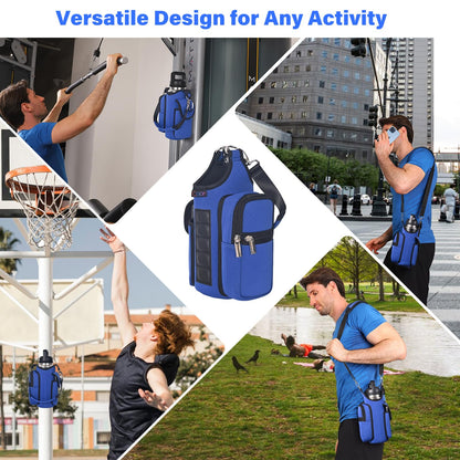 icolor Magnetic Gym Bag Water Bottle Carrier Holder with Phone Pockets & Shoulder Strap,Gym Magnetic Bag 5 Built-in Magnets Gym Accessories Organizer Pouch Sling Sleeve for Men Women