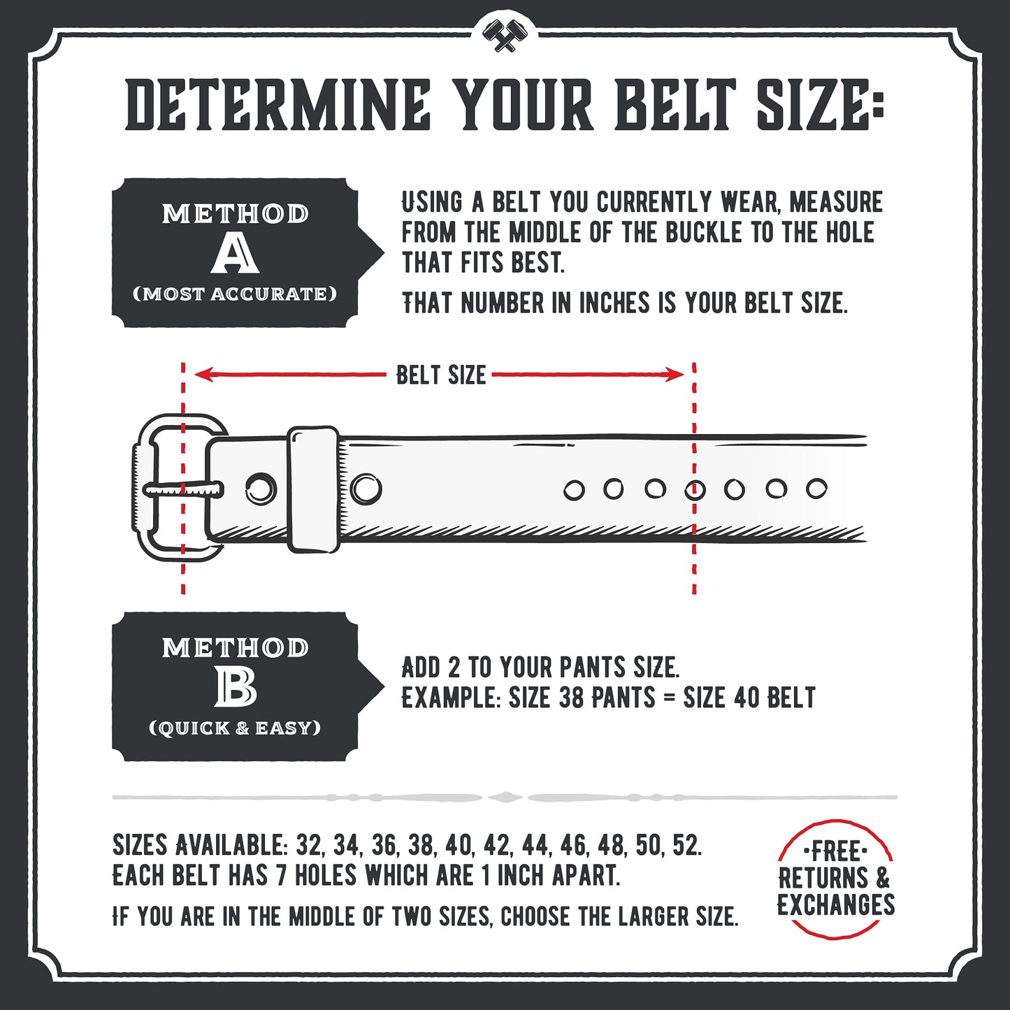 Main Street Forge Journeyman Leather Belt | Made in USA | Black w/Silver Buckle | Size 38