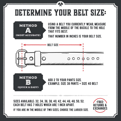 Main Street Forge Journeyman Leather Belt | Made in USA | Black w/Silver Buckle | Size 38