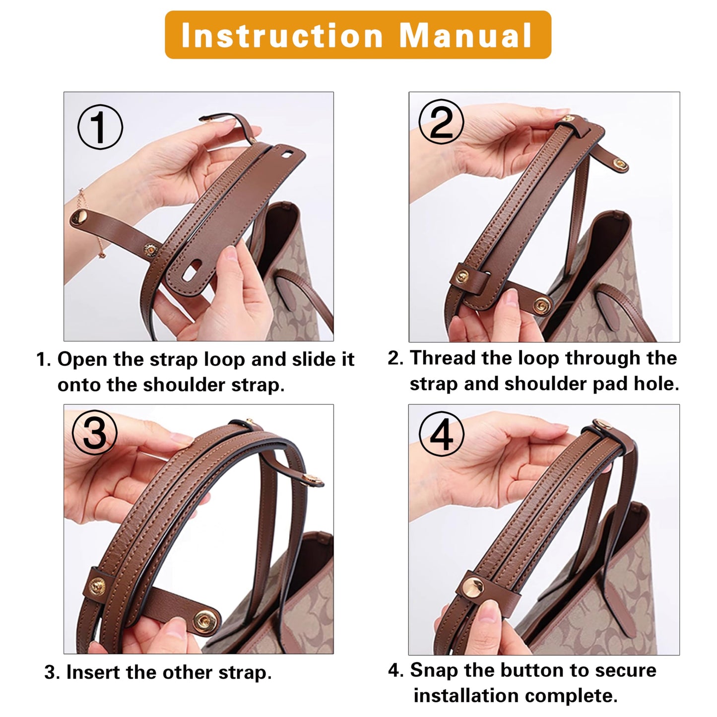 Shoulder Strap Pad Compatible with Tote Bags, Handbag Accessories, Upgraded Anti-Slip Cushion, Leather Strap Pad, Pressure Relief –Wide Strap Version Black
