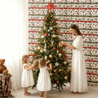 Kitico Christmas Peel and Stick Wallpaper Roll – Self Adhesive Decorative Wall Paper & Christmas Wrapping Paper 17.3"x196.8"