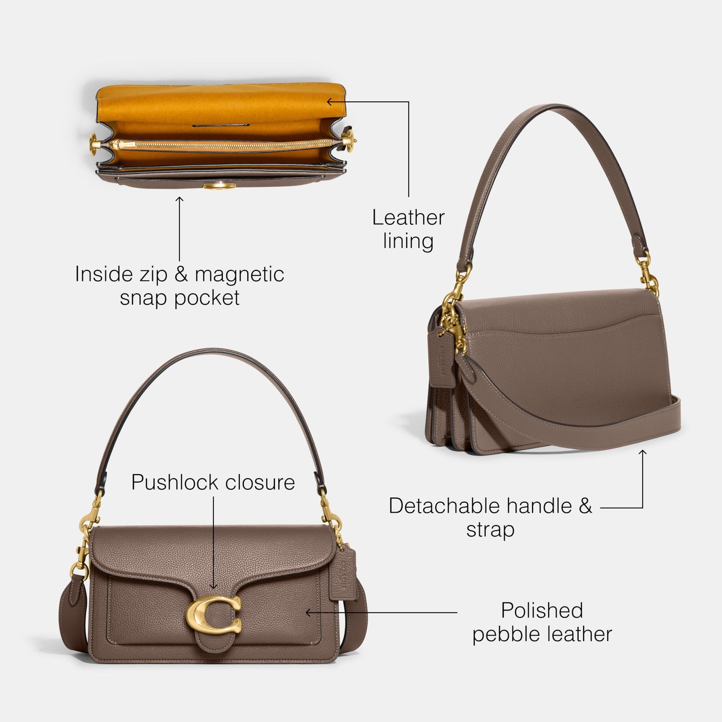 Coach Polished Pebble Leather Tabby Shoulder Bag 26