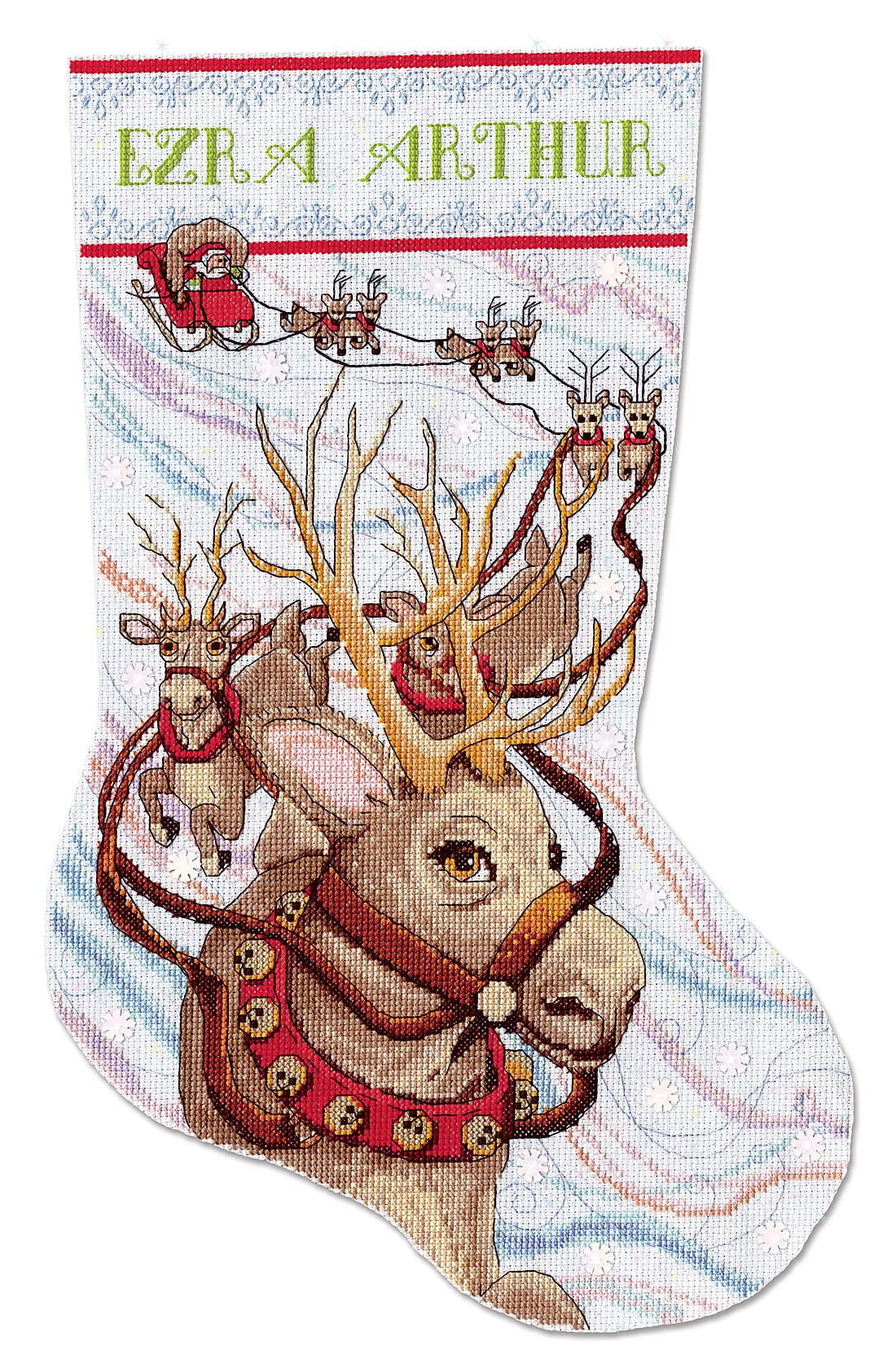 Reindeer Ride Counted Cross Stitch Stocking Kit