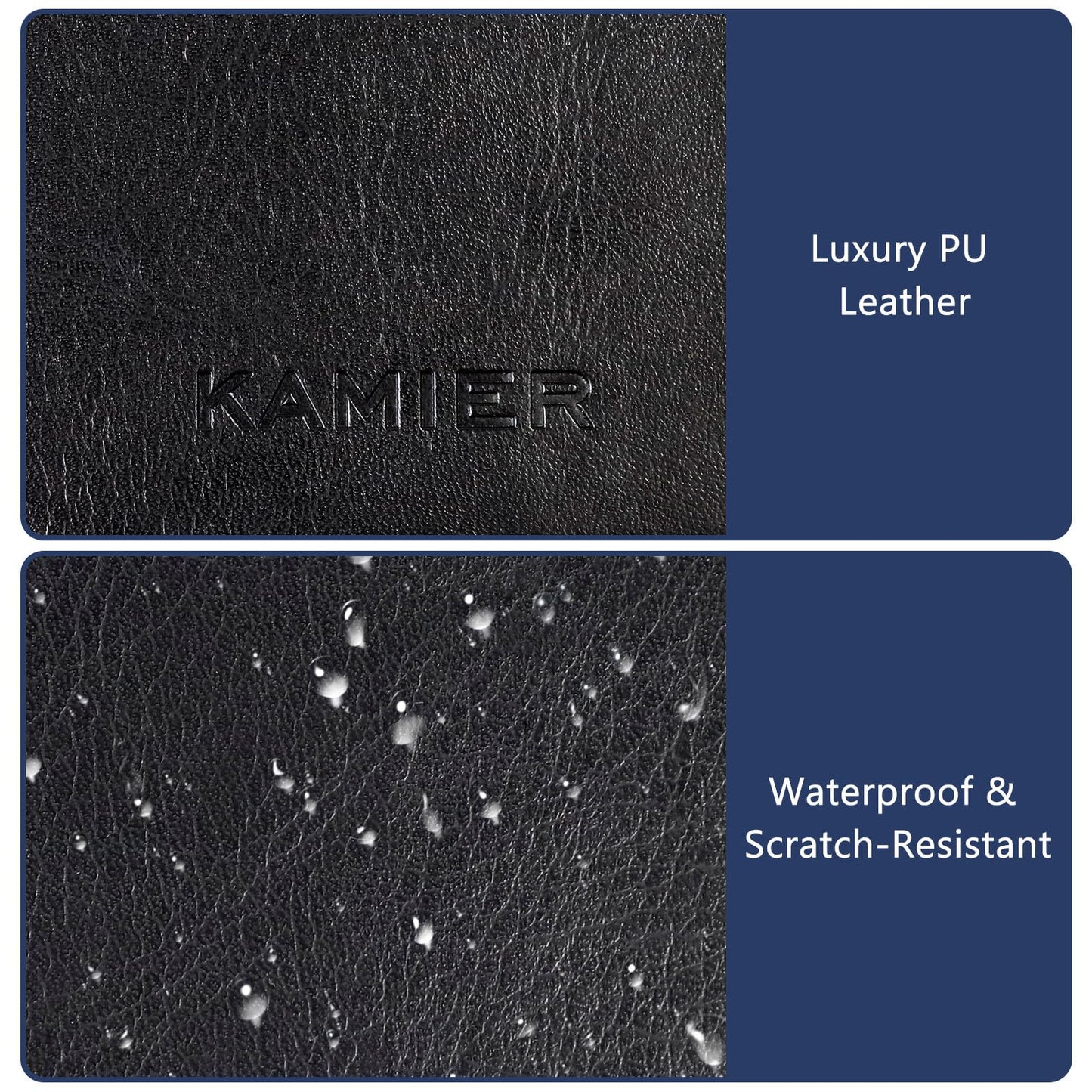 KAMIER Watch Travel Case with Combination Lock - 2 Watch Storage and Jewelry Organizer - Watch Case for Ring and Watch Storage, PU Leather Travel Watch Case, Ideal for Gift (With Gift Box) (Black)