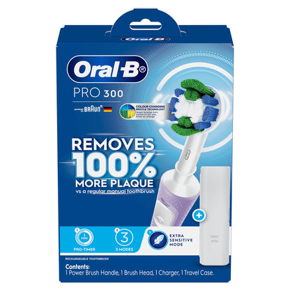 Oral-B Pro 300 Lilac Electric Toothbrush, Lavender