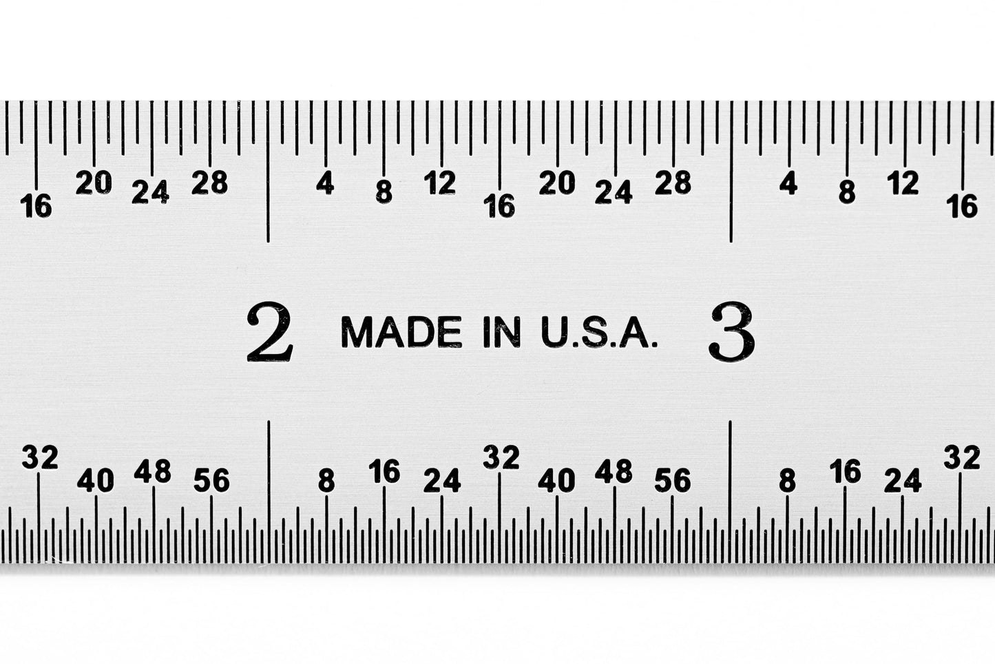 PEC Tools Rigid Metal Ruler, 12"/300mm High-Precision Steel Rule with Satin Chrome Finish, English & Metric Graduation (1/32", 1/64", 0.5mm, 1.0mm), Fully Hardened and Tempered, Made in USA