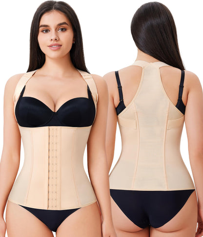 URSEXYLY Back Brace Posture Corrector for Women Adjustable Full Back Support Shoulder Straightener Upper and Lower Back Pain Relief(Black,3XL)