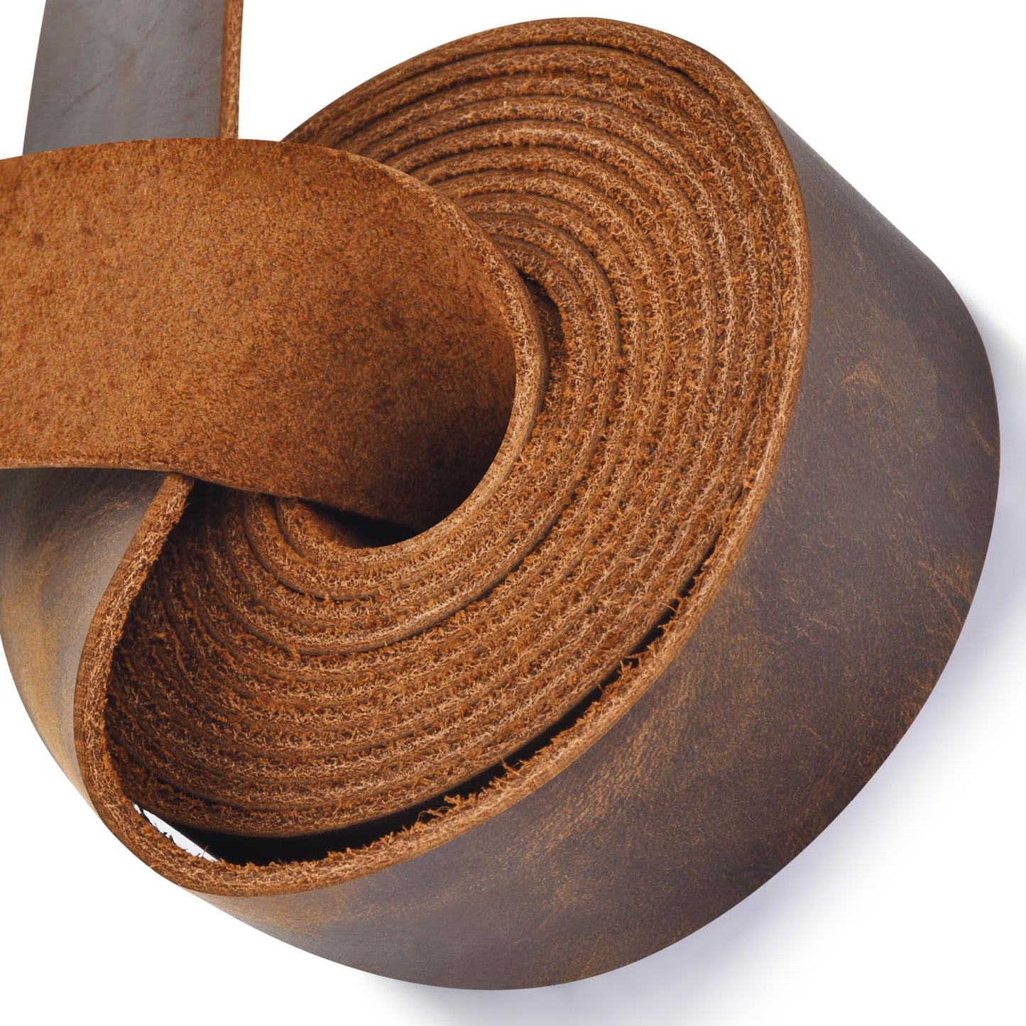 Leather Strap 1 Inches Wide Flat Leather Strips, Genuine Full Grain Cowhide Oil Tan Leather Strip for DIY Craft Projects, Tooling, Belt, Garden Tools (2.2mm Thick_65-72 Inches Lengths_DK Brown)