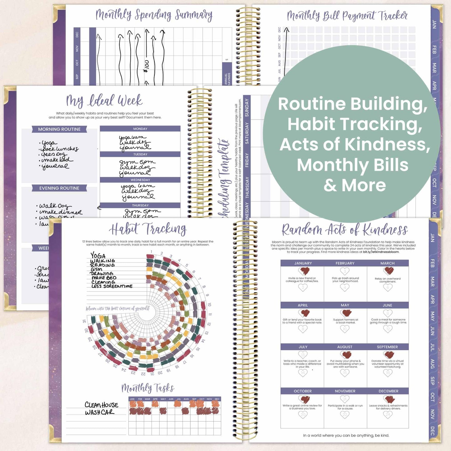 bloom daily planners 2026 Hardcover Calendar Year Goal & Vision Planner (January to December) - Monthly & Weekly Agenda Organizer - 7.5" x 9" - Good Things Are Coming