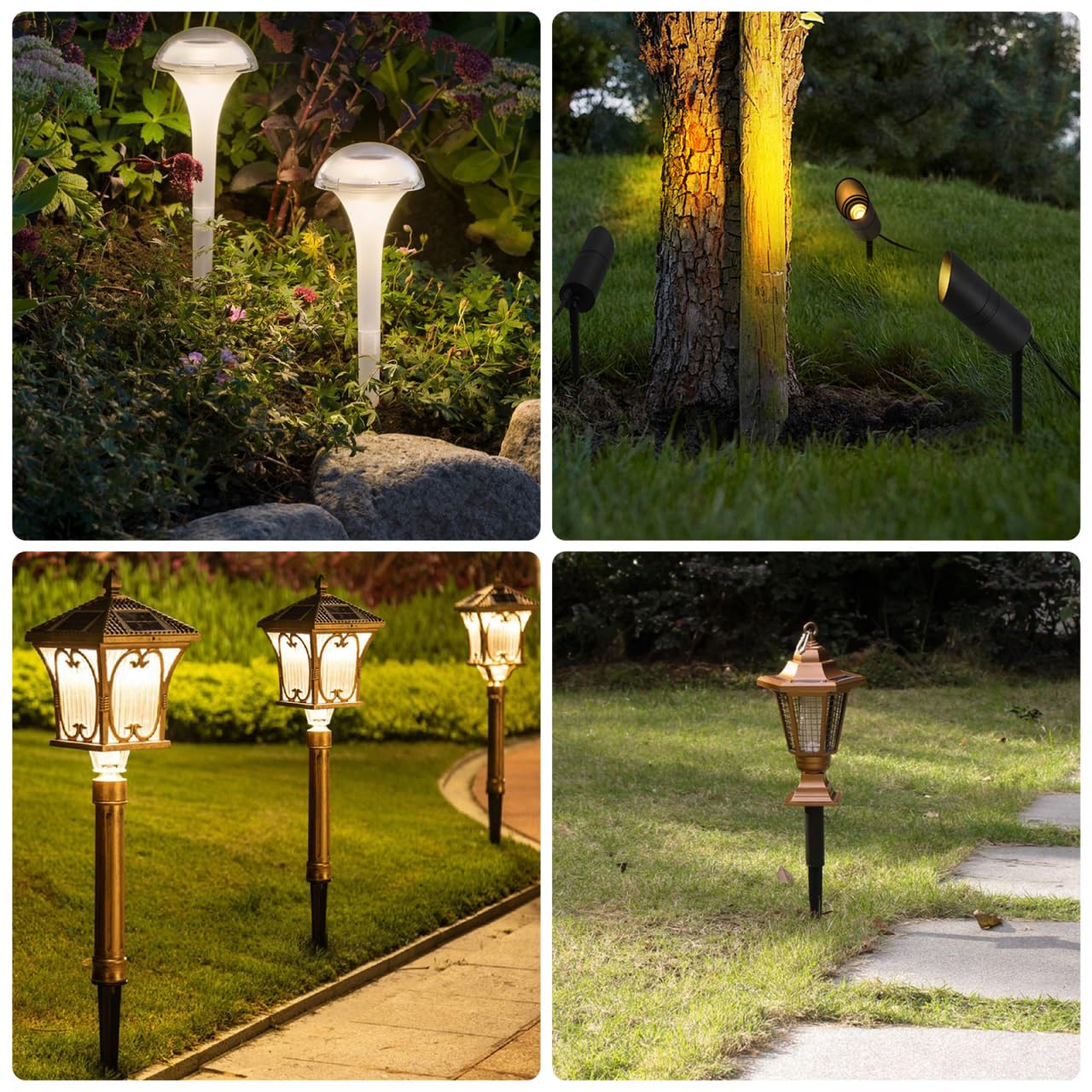 DOITOOL 20 Pack Solar Light Stakes Replacement 5.5 inch Pathway Light Stake ABS Plastic Reinforced Ground Spikes for Garden, Pathway, Christmas Lighting, Black
