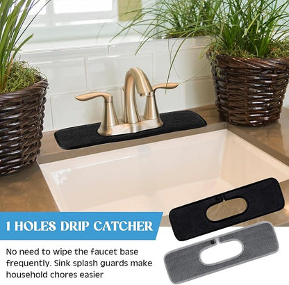 2 Pcs Faucet Mat for Kitchen Sink Splash Guard for Kitchen Sink Faucet Dish