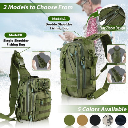 Fishing Backpack with Tackle Box - Compact Fishing Tackle Bag with Rod Holder | Ideal for Outdoor Sports