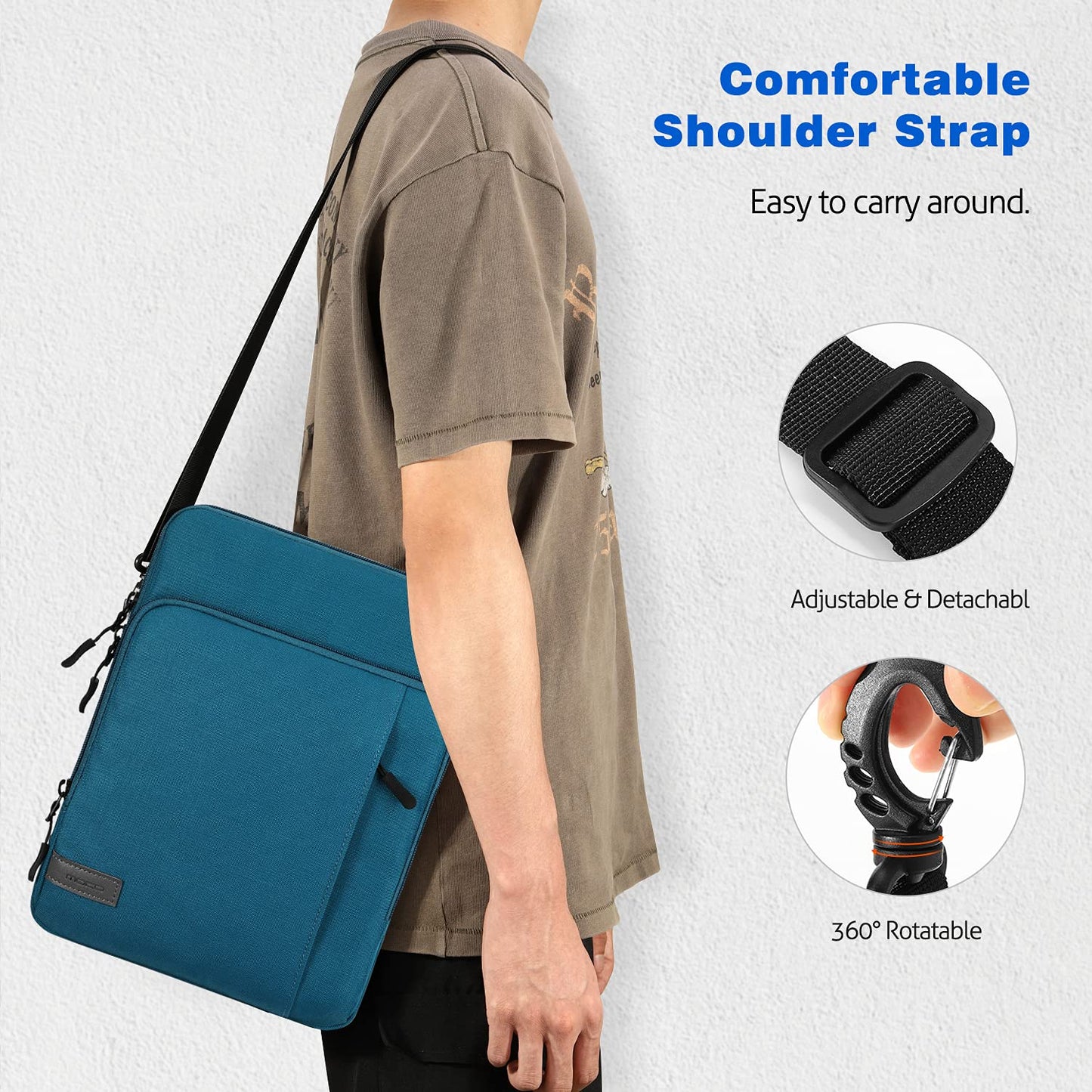 MoKo Laptop Sleeve Bag for 13.3-14 Inch, Notebook Carrying Case with Pocket Fits New MacBook Pro M3/M2 14" /13" M2/M1 Pro/M1 Max 14.2 2023-2021/Air 13.6" M2 2022, Surface Pro 9/8 13", Peacock Blue