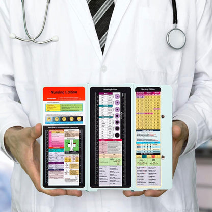 Nursing Clipboard with Nursing and Medical Edition Cheat Sheets 3 Layers Aluminum Foldable Nurse Clipboard Nursing Student Essentials - Foldable Clipboard Nursing Nursing School Essentials (Mint)