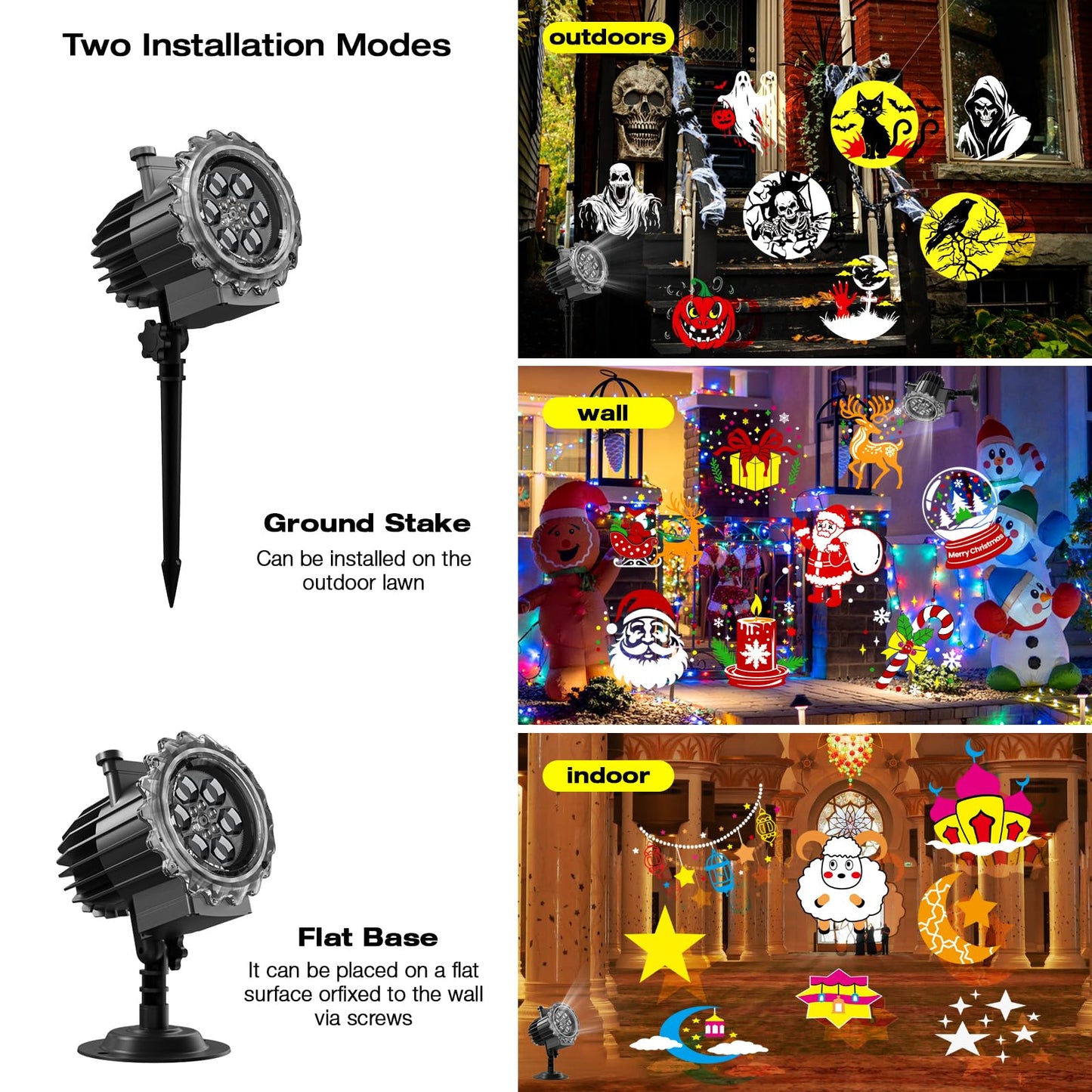 PEAKCLOUDS Independence Day Projector Lights Outdoor and Indoor Waterproof for 4th Jul, Valentine’s Day,Christmas, Halloween, Easter, Thanksgiving, New Year & Birthday