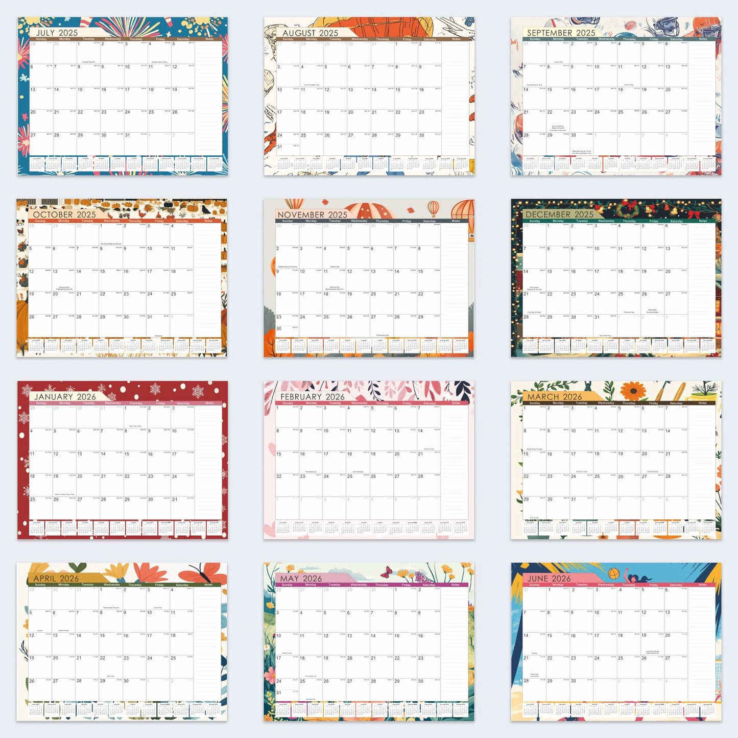 Gannyfer Desk Calendar 2026-2027, 18-Month Large Desk Calendar, Use Now Through June 2027, 22" x 17" Desktop Pad Calendar, Perfect for Your Home, School, or Office (6 Stickers Included)