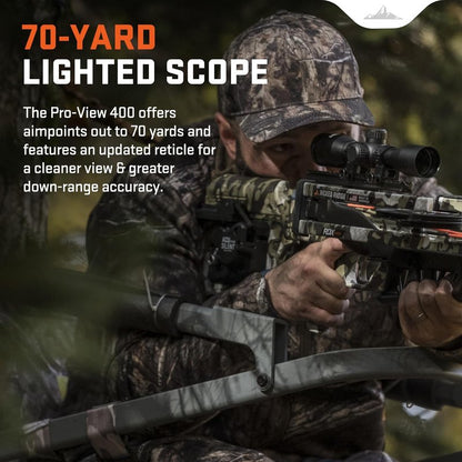 Wicked Ridge RDX 410 Ready-to-Hunt Crossbow Package - Nine Match 400 Arrows, Soft Case & Accessories