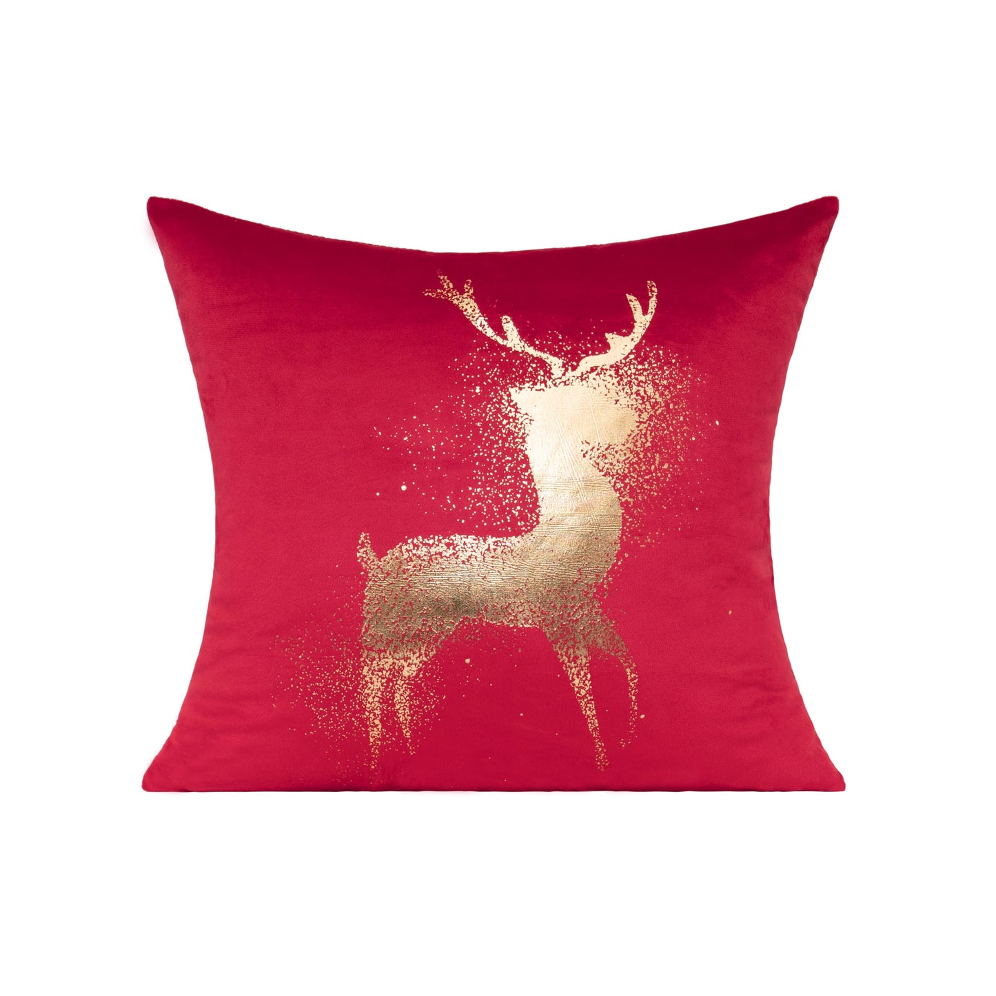 All Smiles Red Gold Christmas Decorations Throw Pillow Covers Cases 18X18 Set of 4 Turquoise Xmas Indoor Home Décor Ornaments Velvet Navidad Cushion for Sofa Couch Tree Snowflake
