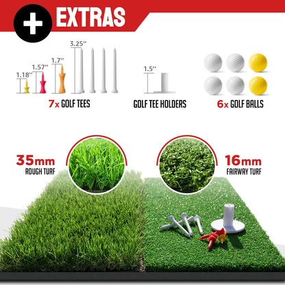 ZEALFEEL Golf Net, 10x7ft Practice Net with Chipping Net, Foldable Mat, Silk Target, 8 Tees, 6 Balls, Carry Bag, Golf Hiting Nets for Backyard Driving Chipping Indoor Outdoor Use