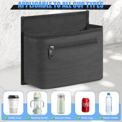 ZHCHG 2 Pack Luggage Travel Cup Holder Attachment for Suitcase Drink Carrier Caddy, Coffee Mug and Tumblers, Traveler Carry on Hands Free Accessory- Gifts for Flight Attendants Travelers Accessories