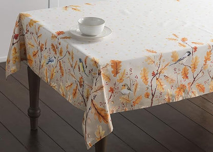 Maison d' Hermine Table Cloth Square Table 100% Cotton 60 x 60 Inches Fall Tablecloth Reusable Everyday Use for Thanksgiving Christmas Decorations Dining Farmhouse Party (Oak Leaves)