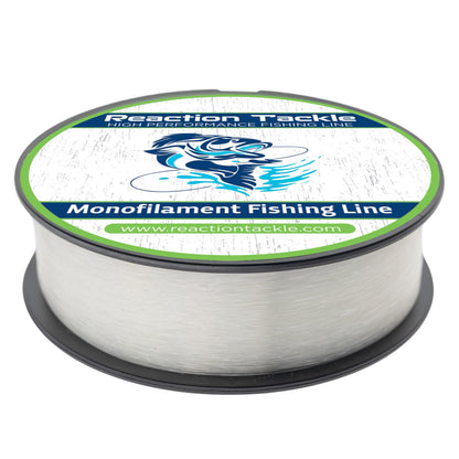 Reaction Tackle Monofilament Fishing Line - Premium Nylon Mono Line, Strong & Abrasion-Resistant, Low Memory for Smooth Long Casts - Freshwater & Saltwater - Clear | 30lb (500 Yards)