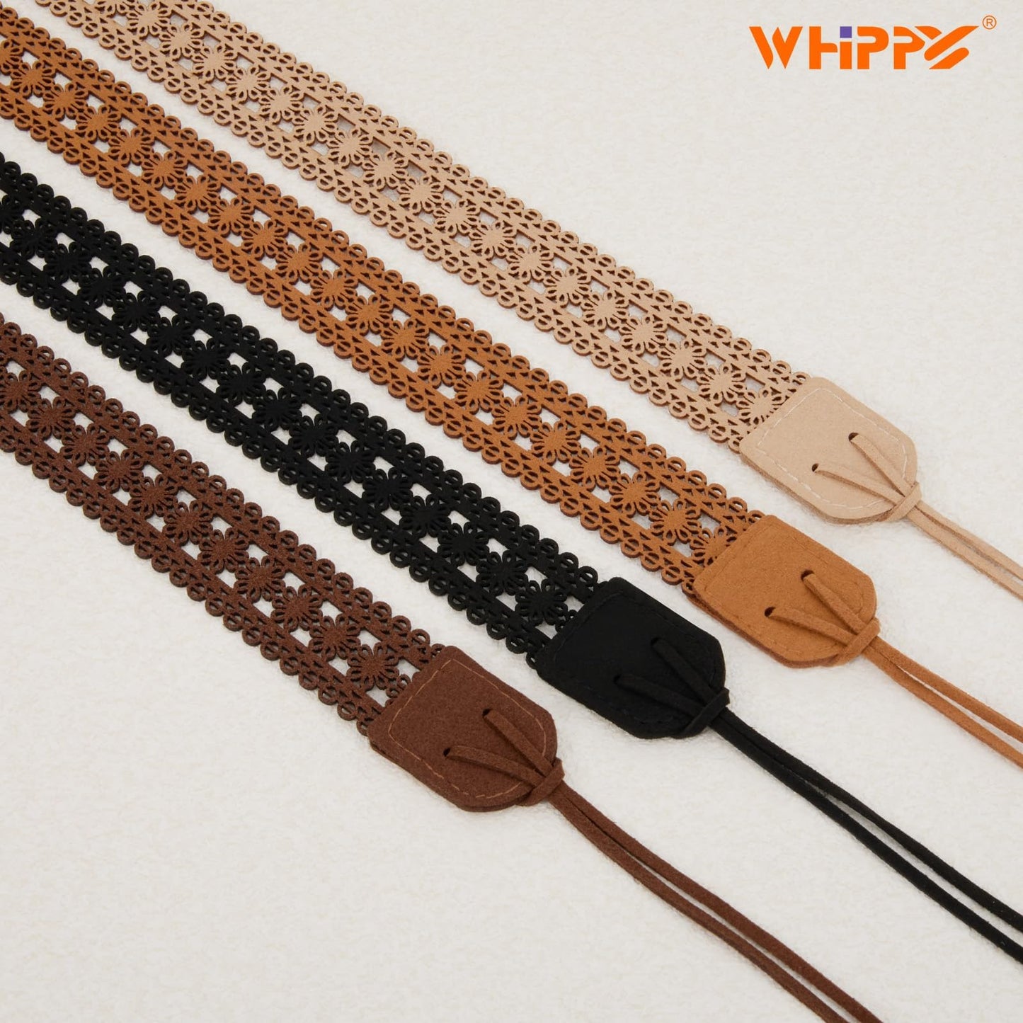 WHIPPY Boho Braided Tassel Belt for Women Western Ethnic Dress Belts Cowgirl Vintage Hollow Floral Waistband with Wax Rope, Beige S