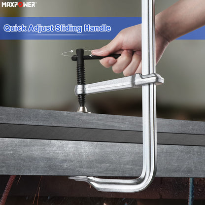 MAXPOWER F Clamp 16 inch, Heavy Duty Welding Clamps Set, Max Open 16-inch, Throat depth 4-3/4 inch, Pack of 2