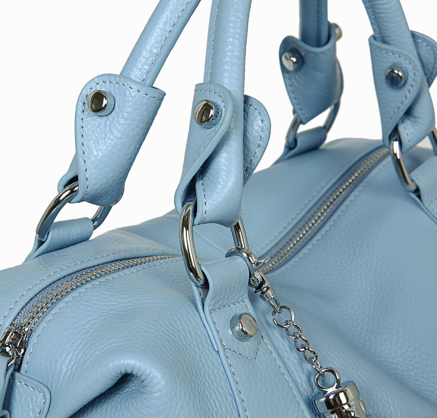 HESHE Womens Genuine Leather Handbags Purse Crossbody Satchel Tote Bags Ladies Real Leather Bags (Light Blue)