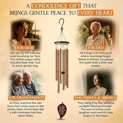 32 Inch Memorial Wind Chimes Outdoor, Sympathy Gifts for Loss of Loved One, Memorial Gifts for Loss of Mom, Sympathy Wind Chimes for Mother, Father, Brother, Sister