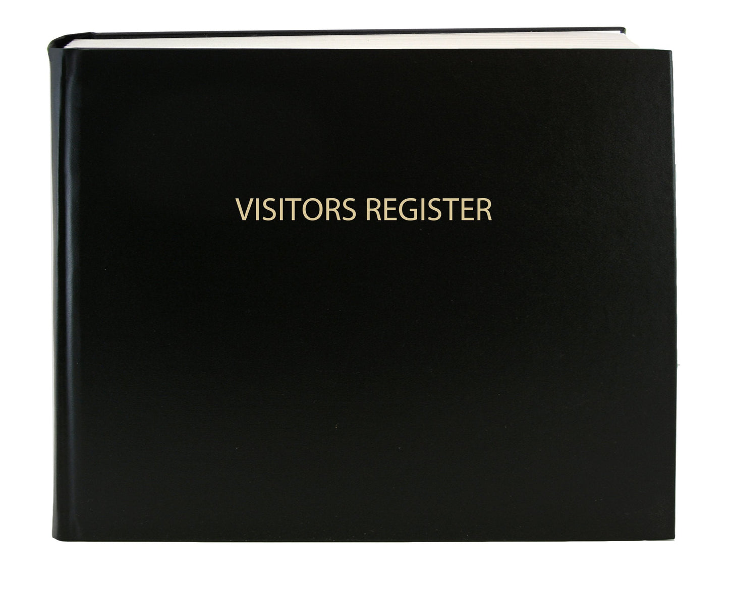 BookFactory Visitor Log Book Visitors Register Sign-in Book - 120 Pages, 8 7/8'' x 7'' - Black Cover, Section Sewn Hardbound (Made in USA)
