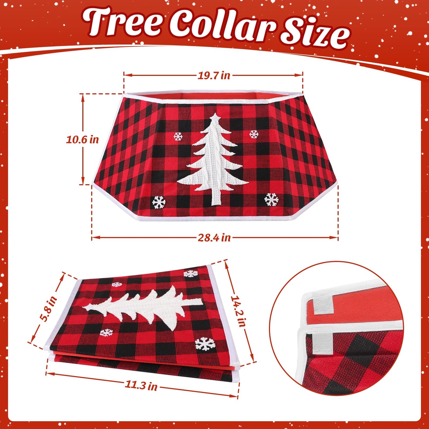 EverMerry Christmas Tree Collar, 26’’ Christmas Tree Skirt Decorations Stand, Foldable Willow Skirt Ring for Artificial Trees Decor Base Cover & Holiday Decor & Party (Red & Black Plaid)