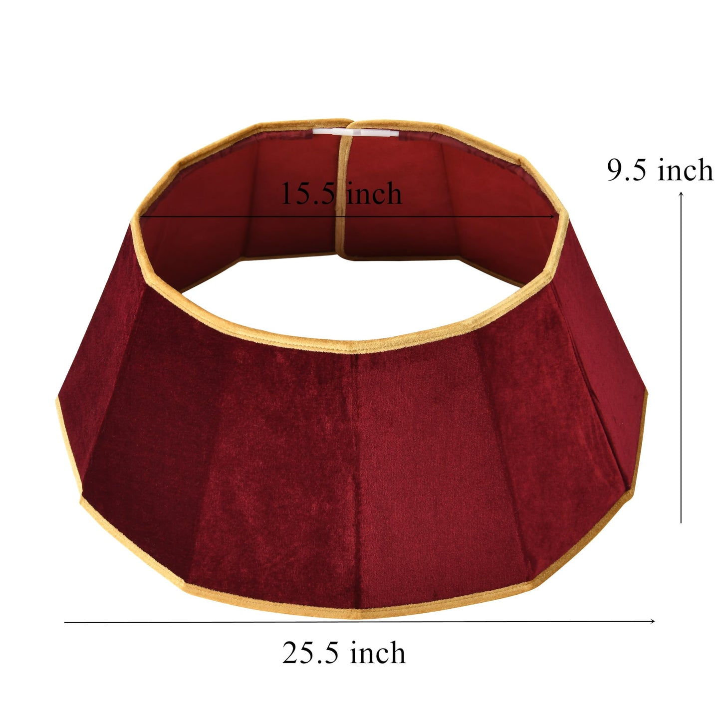 ONGLYP Christmas Tree Collar,25.5'' Velvet Christmas Tree Skirt Foldable Xmas Tree Stand Base Cover,Easy Set Up Tree Collar for Artificial Trees Holiday Home Decoration (Dark Red)