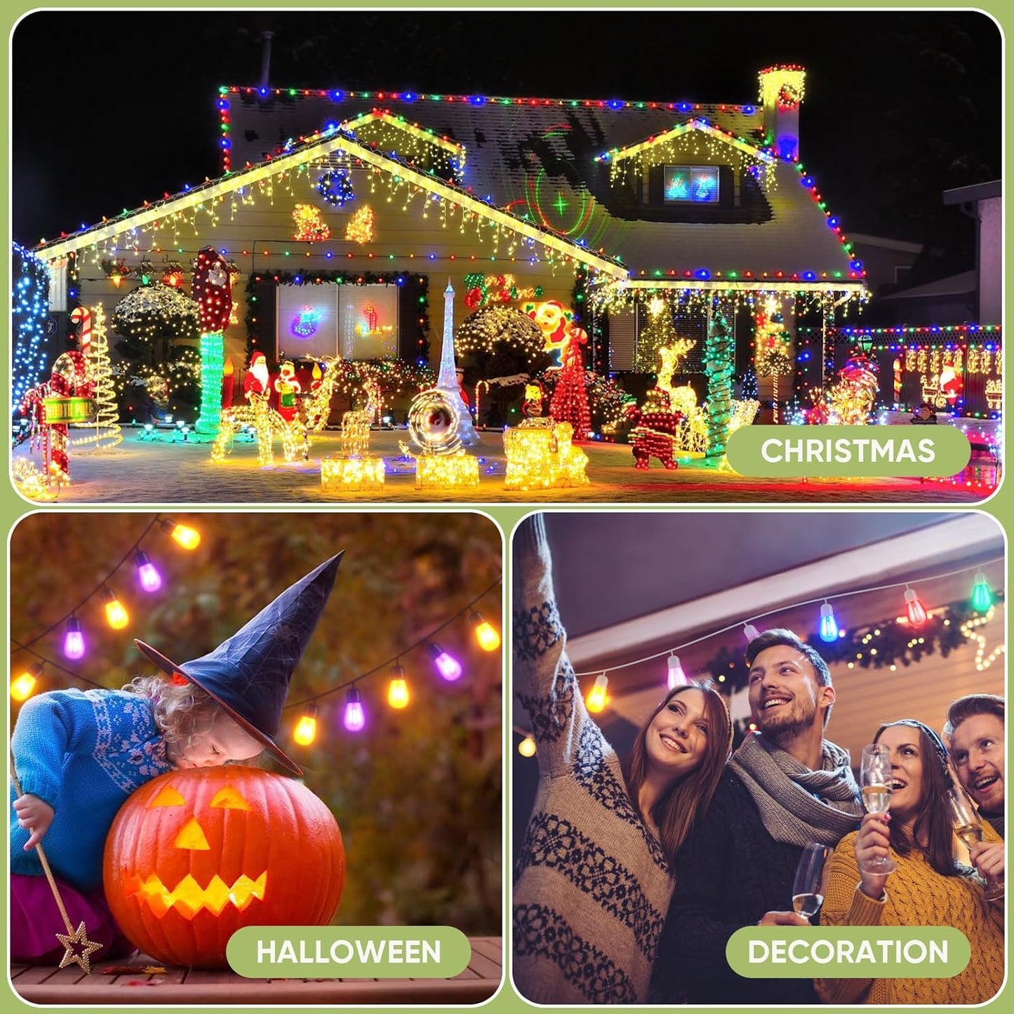 Minsily 15 Pack S14 LED Bulb Yellow Christmas Replacement Bulbs 2W S14 Outdoor LED String Lights Plastic Shatterproof Edison Bulb E26 Base Decorative Bulbs for Christmas Halloween Holiday Home Decor