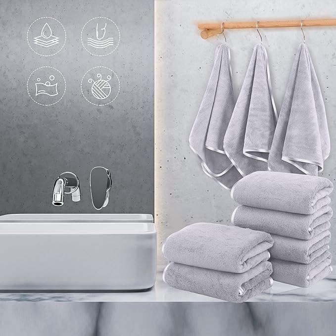 TENSTARS Silk Hemming Hand Towels
