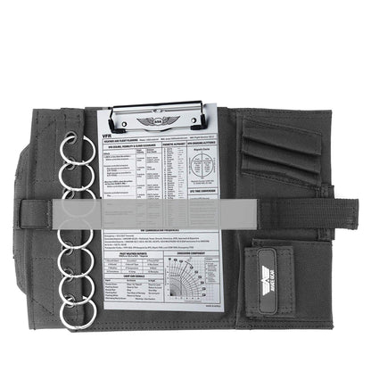 Performore Pilot Kneeboard - Includes Clipboard, Knee Strap & 7 Rings - Organize Approach Plates, Checklists & More - Secure & Convenient Aviation Knee Board for Professionals & Enthusiasts