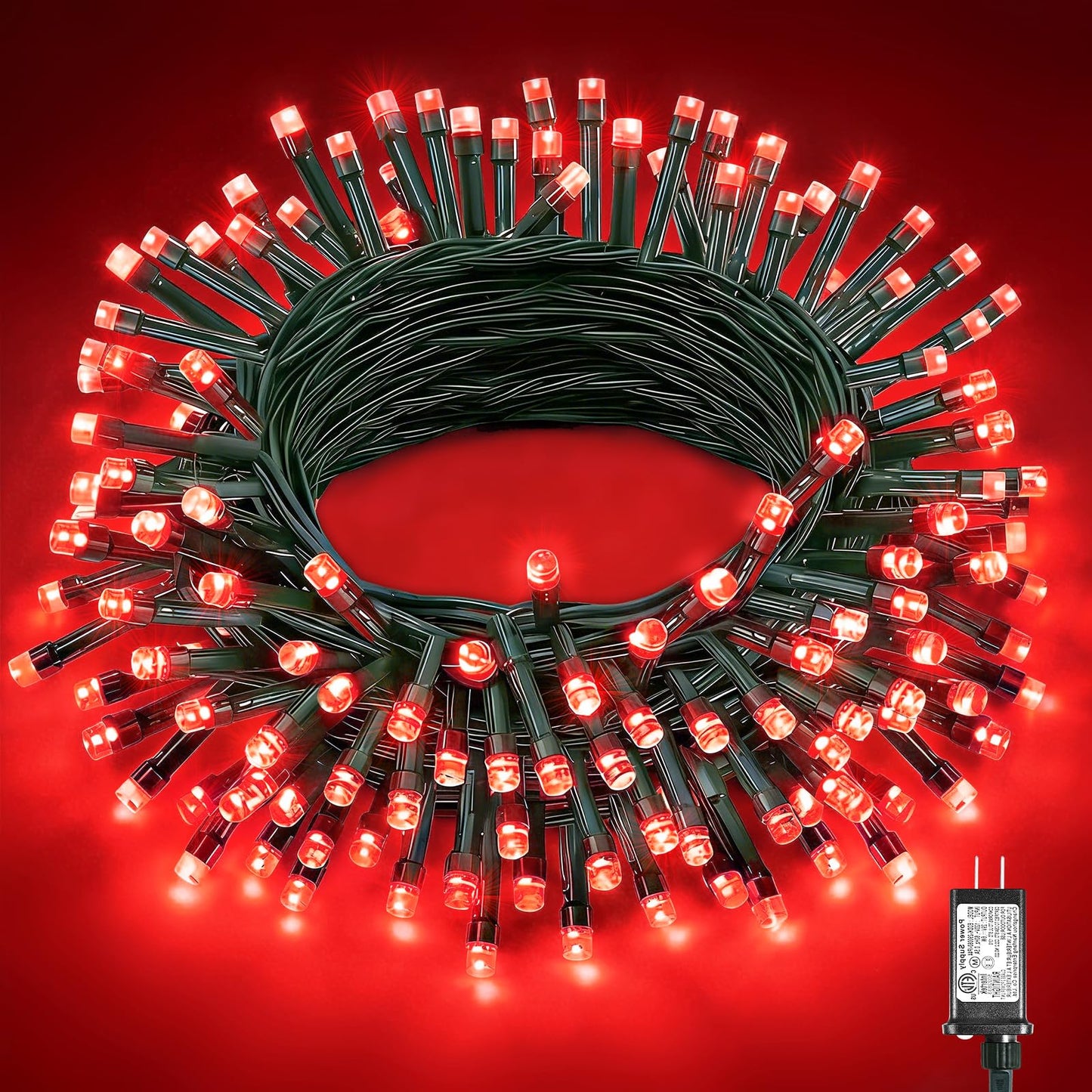 XmasBokeh Red Christmas String Lights, 40FT 120 LED Christmas Lights Outdoor Indoor Waterproof with 8 Modes, Plug in Connectable String Lights for Outside Home Garden Patio Party Holiday Decor