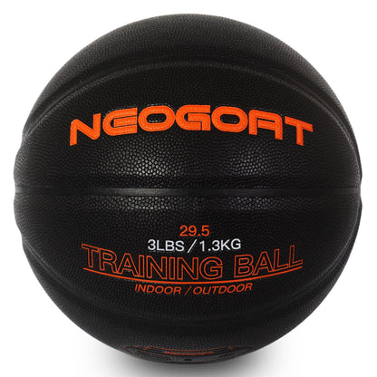 NEOGOAT 3LBS 29.5" Weighted Basketball Size 7 Heavy Basketball Training Equipment for in& Outdoor Improving Handling Dribbling, Passing&Rebounding Skills Weighted Training(Deflated)